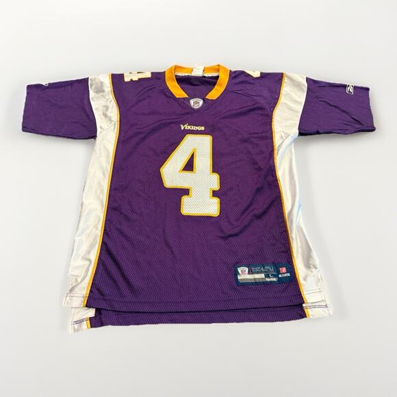 Reebok Mens Purple NFL Minnesota Vikings Brett Favre #4 On Field Jersey Size L - Picture 1 of 10